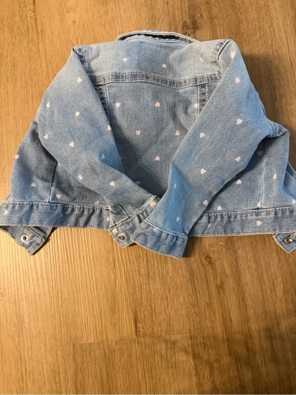 OshKosh B'gosh Light Blue Denim Jacket with Pink Heart Accents